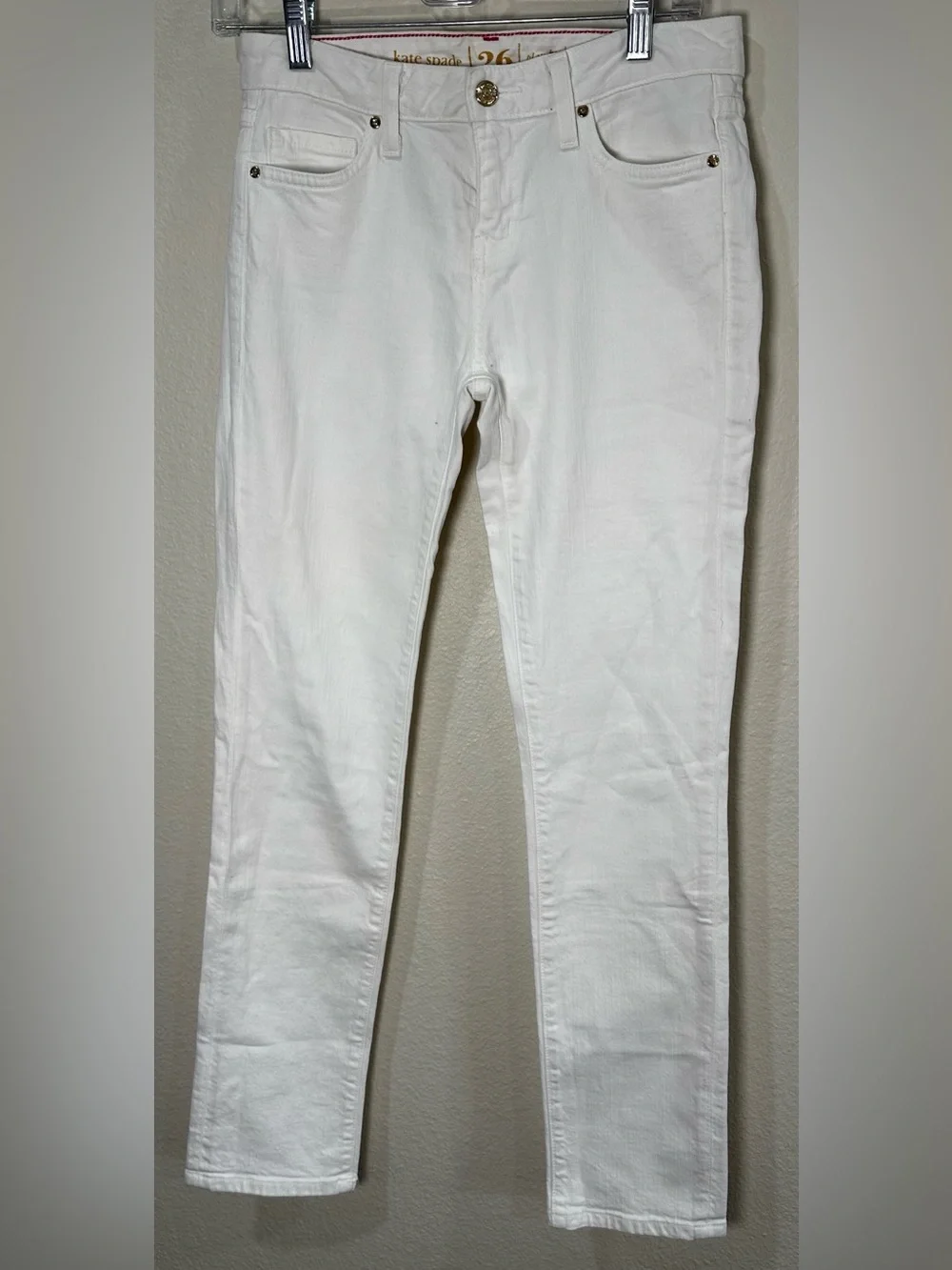 kate spade New York play hooky ‎ White Straight-Leg Jeans size 26